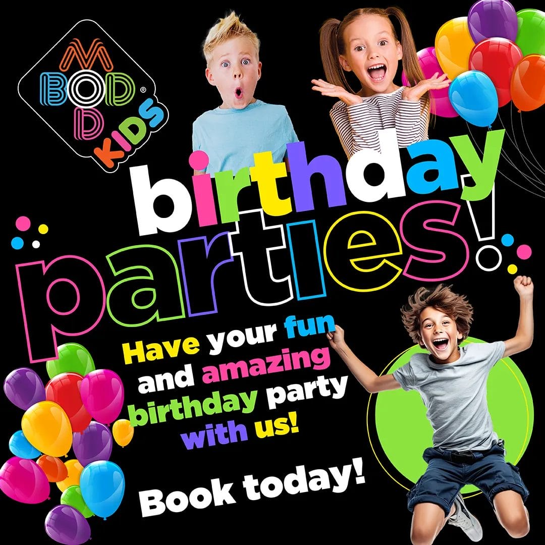 Kids Parties flyer Modbod Gym