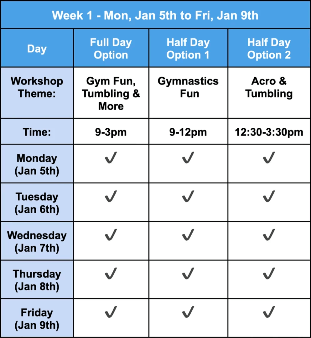Christmas holidays week 1